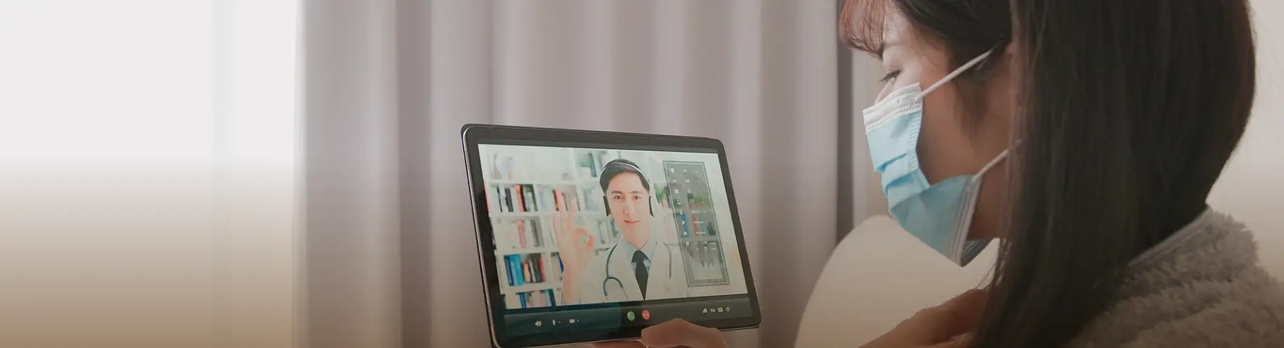 Patient interacts with a doctor using eHealth banner